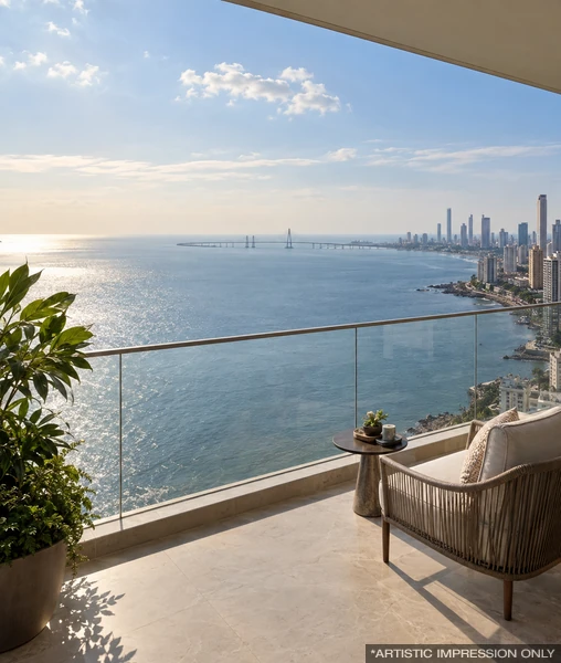 Godrej Trilogy — elevated residents’ lobby and lounge, Bandra West